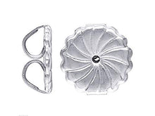 Load image into Gallery viewer, Wholesale Sterling Silver 9.25mm Earring Back With Swirl Pattern, Choose Package Size - BeadPrism