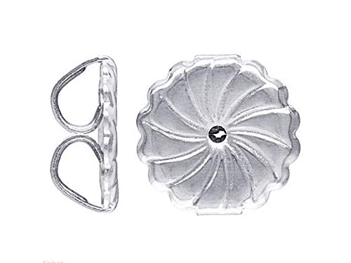 Wholesale Sterling Silver 9.25mm Earring Back With Swirl Pattern, Choose Package Size - BeadPrism