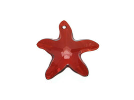 Swarovski Crystal, 2 Pieces, #6721 Starfish Pendant 20mm, Crystal Red Magma, Wholesale - BeadPrism