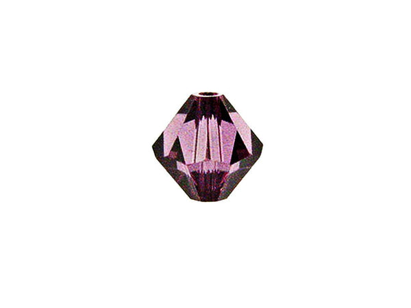 Swarovski Crystal, #5328 Bicone Beads 4mm, Amethyst, Wholesale Packs - BeadPrism