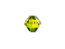 Load image into Gallery viewer, Swarovski Crystal, #5328 Bicone Beads 4mm, Fern Green Topaz, Wholesale Packs - BeadPrism