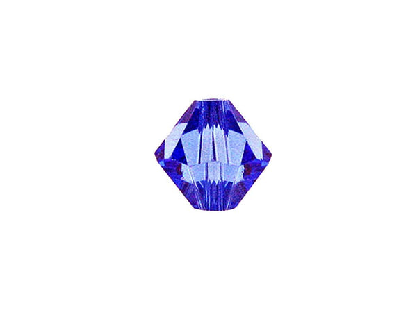 Swarovski Crystal, #5328 Bicone Beads 6mm, Sapphire, Wholesale Packs - BeadPrism