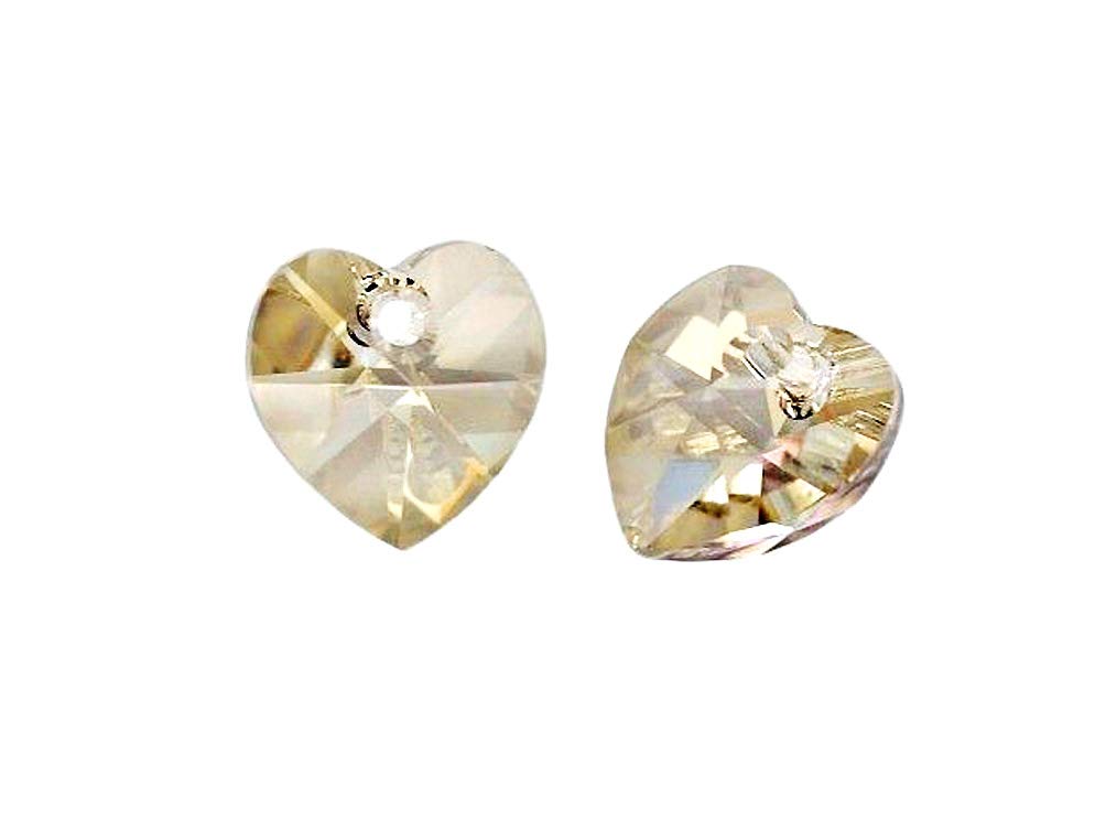 Swarovski Crystal, #6228 Heart Shape Pendant 40mm, Crystal Golden Shadow, Wholesale - BeadPrism
