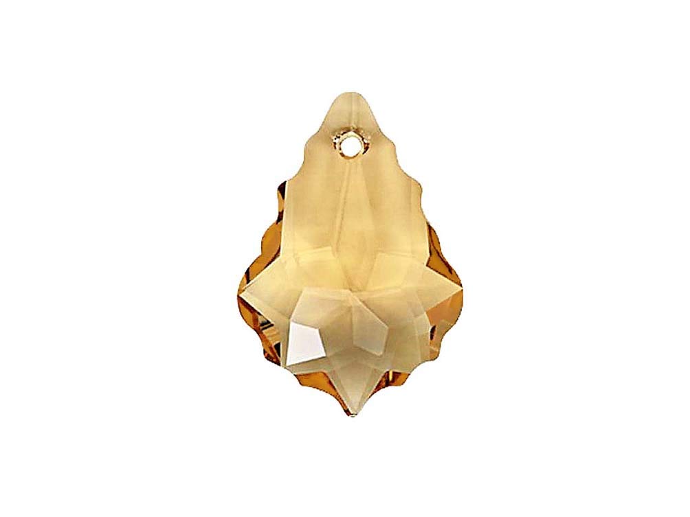 Swarovski Crystal, #6090 Baroque Pendant 22mm, Light Colorado Topaz, Wholesale Packs - BeadPrism
