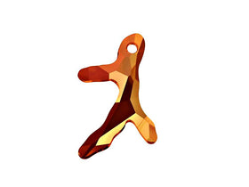 Swarovski Crystal, #6790 3-Sprig Coral Branch Pendant 30mm, Crystal Copper, Wholesale - BeadPrism