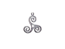 Load image into Gallery viewer, 1 pc Sterling Silver Large 3-Sided Scroll Link - BeadPrism