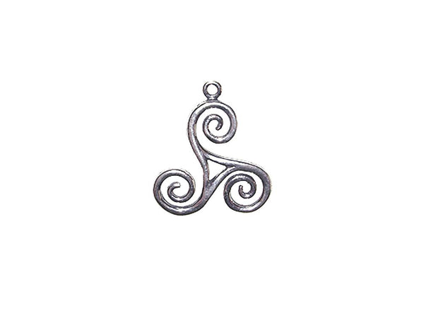 1 pc Sterling Silver Large 3-Sided Scroll Link - BeadPrism