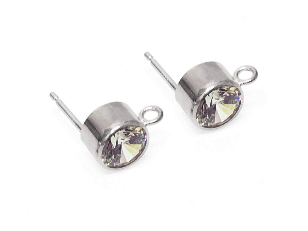 Wholesale Sterling Silver 6mm Cubic Zirconia Post Earring, Choose Package Size - BeadPrism
