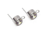 Wholesale Sterling Silver 6mm Cubic Zirconia Post Earring, Choose Package Size