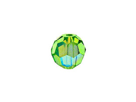 Swarovski 5000 Round Crystal Faceted Beads Peridot AB | 6mm | Small & Wholesale Packs - BeadPrism