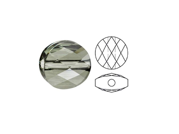 Swarovski 5052 Mini Round Beads, 8mm, Black Diamond | 12 Pack - BeadPrism