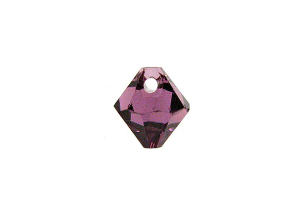 Swarovski Crystal, #6328 Top Drilled Bicone Beads 8mm, Amethyst, Wholesale Packs - BeadPrism