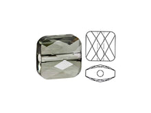 Load image into Gallery viewer, Swarovski 5053 Mini Square Beads, 8mm, Black Diamond | 12 Pack - BeadPrism