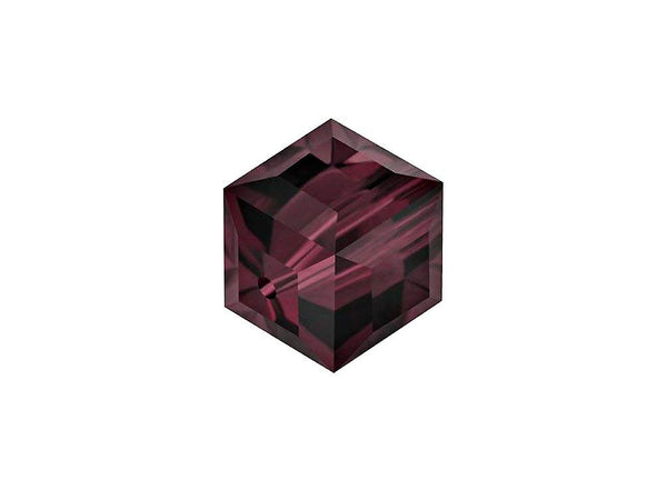 Wholesale Genuine Swarovski 5601 4mm Burgundy Cube Beads, Choose Package Size - BeadPrism