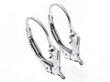 Sterling Silver Anti Tarnish Coating Fleur De Lis Leverback Earring With Ring, Choose Package Size