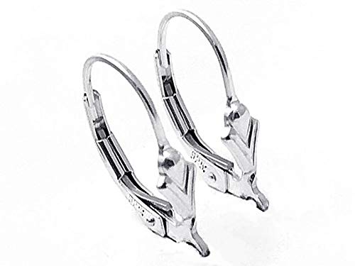 Sterling Silver Anti Tarnish Coating Fleur De Lis Leverback Earring With Ring, Choose Package Size - BeadPrism