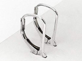 Wholesale Sterling Silver Interchangable Leverback Earring Findings With Notch, Choose Package Size - BeadPrism