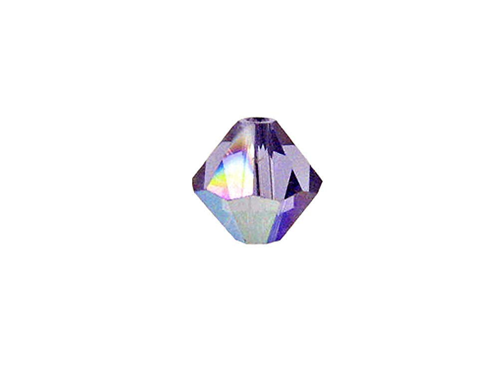 Swarovski Crystal, #5328 Bicone Beads 8mm, Tanzanite AB, Wholesale Packs - BeadPrism