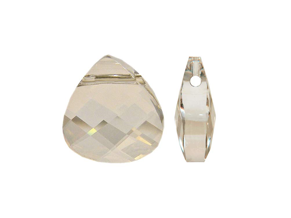 Swarovski Crystal, #6012 Flat Briolettes Beads 15mm, Crystal Silver Shade, Wholesale Packs - BeadPrism
