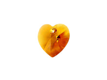 Load image into Gallery viewer, Swarovski Crystal, #6228 Heart Shape Pendant 14mm, Topaz, Wholesale Packs - BeadPrism