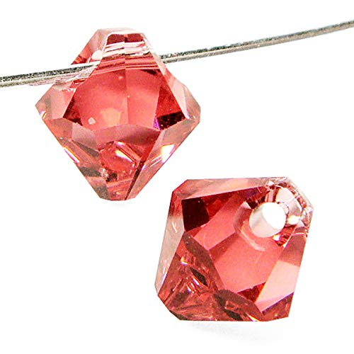 Wholesale Genuine Swarovski 6301 8mm Padparadscha Bicone Beads, Choose Package Size - BeadPrism
