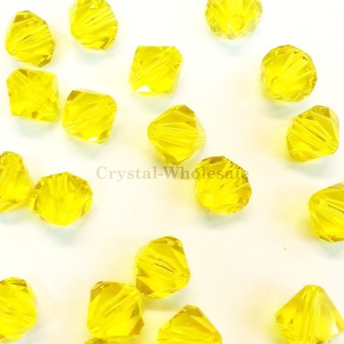 Swarovski Crystal, #5328 Bicone Beads 3mm, Citrine, Wholesale Packs - BeadPrism