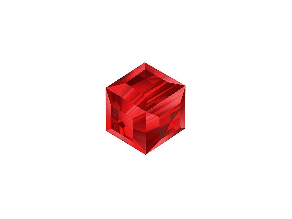 Wholesale Genuine Swarovski 5601 8mm Light Siam Cube Beads, Choose Package Size - BeadPrism