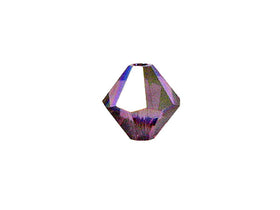 Swarovski Crystal, #5328 Bicone Beads 4mm, Amethyst AB, Wholesale Packs - BeadPrism
