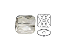 Load image into Gallery viewer, Swarovski 5053 Mini Square Beads, 8mm, Crystal Silver Shade | 12 Pack - BeadPrism