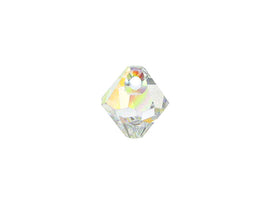 Swarovski Crystal, #6328 Top Drilled Bicone Beads 6mm, Crystal AB, Wholesale Packs - BeadPrism