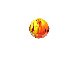 Swarovski 5000 Round Crystal Faceted Beads Fire Opal | 6mm | Small & Wholesale Packs - BeadPrism