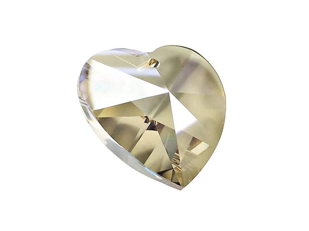 Swarovski Crystal, #6228 Heart Shape Pendant 10mm, Crystal Silver Shade, Wholesale Packs