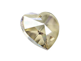Swarovski Crystal, #6228 Heart Shape Pendant 18mm, Crystal Silver Shade, Wholesale Packs - BeadPrism