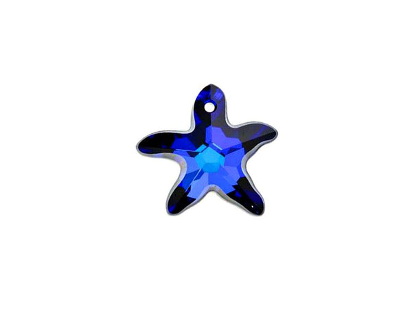 Swarovski Crystal 2 Pieces #6721 Starfish Pendant 16mm Crystal Bermuda Blue with Protective coating - BeadPrism