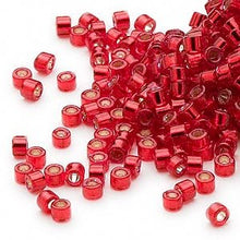 Load image into Gallery viewer, Pack of 50 gram SILVER LINED RED -  -  Miyuki Delicas 11/0 Seed Beads Wholesale - BeadPrism