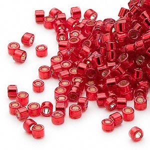 Pack of 50 gram SILVER LINED RED -  -  Miyuki Delicas 11/0 Seed Beads Wholesale - BeadPrism