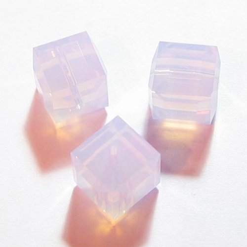 Wholesale Genuine Swarovski 5601 6mm Violet Opal Cube Beads, Choose Package Size - BeadPrism