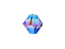 Load image into Gallery viewer, Swarovski Crystal, #5328 Bicone Beads 4mm, Denim Blue AB 2X, Wholesale Packs - BeadPrism
