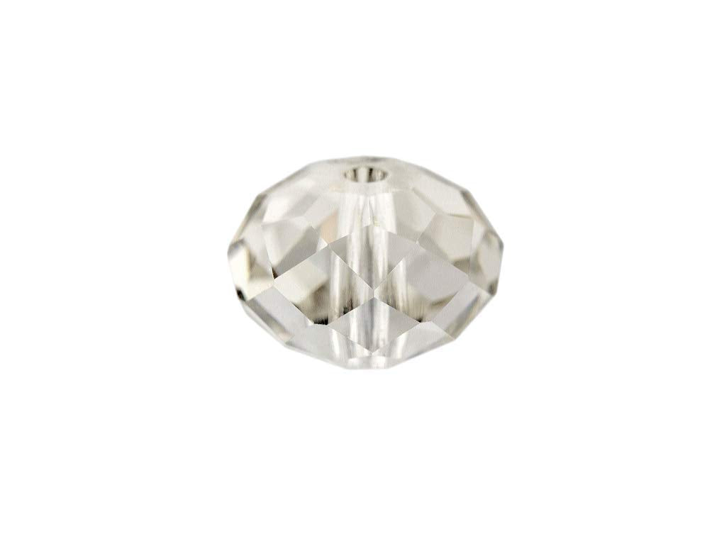 Swarovski 5040 Rondelle Crystal Faceted Beads Crystal Silver Shade | 8mm | Small & Wholesale Packs - BeadPrism