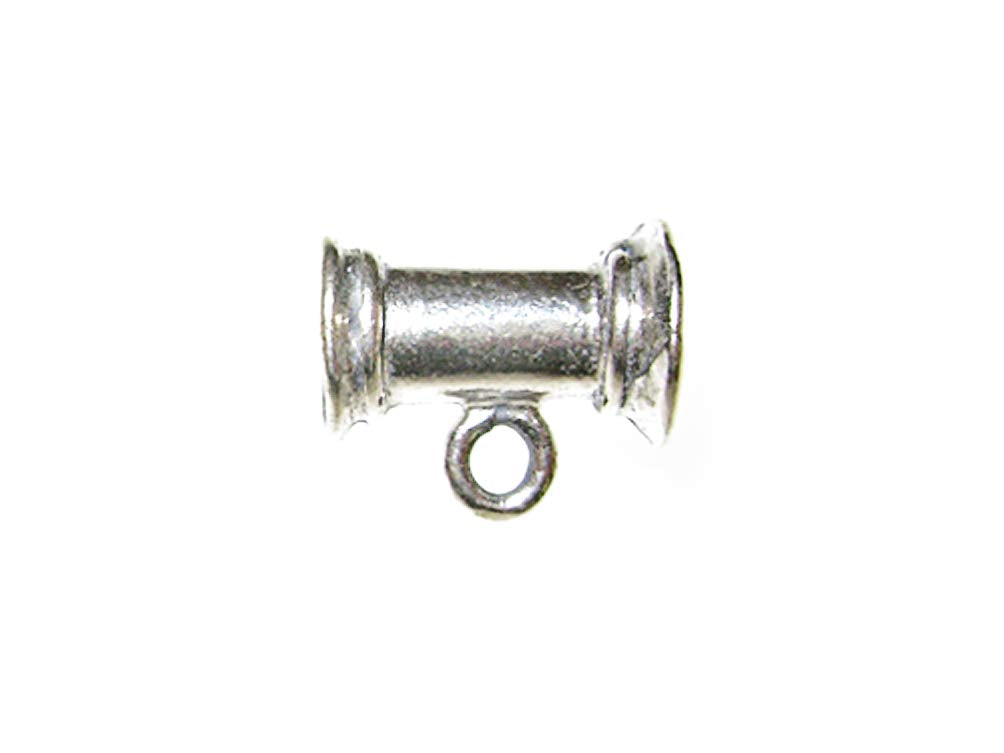 1 pc Sterling Silver Tube Pendant Slide With Ring - BeadPrism