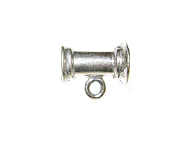 1 pc Sterling Silver Tube Pendant Slide With Ring - BeadPrism