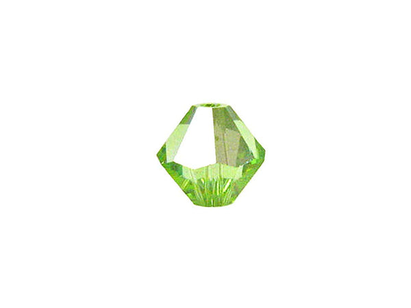 Swarovski Crystal, #5328 Bicone Beads 4mm, Peridot AB, Wholesale Packs - BeadPrism