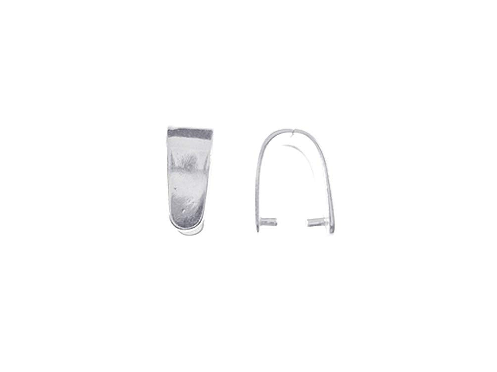 2 pcs Plain Sterling Silver 11.5mm Pinch Bail - BeadPrism