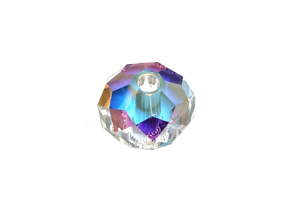 Swarovski 5041 Rondelle Crystal Faceted Beads Crystal AB | 12mm | Small & Wholesale Packs - BeadPrism