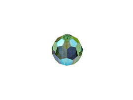 Swarovski 5000 Round Crystal Faceted Beads Erinite AB | 6mm | Small & Wholesale Packs - BeadPrism
