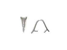 Load image into Gallery viewer, 1 pc Leaf Design Pinch Bail 13mm Sterling Silver - BeadPrism
