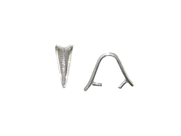 1 pc Leaf Design Pinch Bail 13mm Sterling Silver - BeadPrism