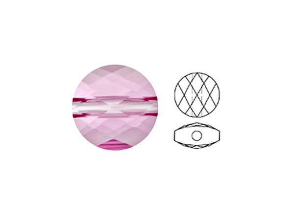 Swarovski 5052 Mini Round Beads, 8mm, ROSE | 12 Pack - BeadPrism