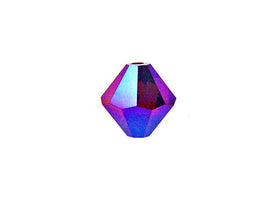 Swarovski Crystal, #5328 Bicone Beads 3mm, Siam AB 2X, Wholesale Packs - BeadPrism