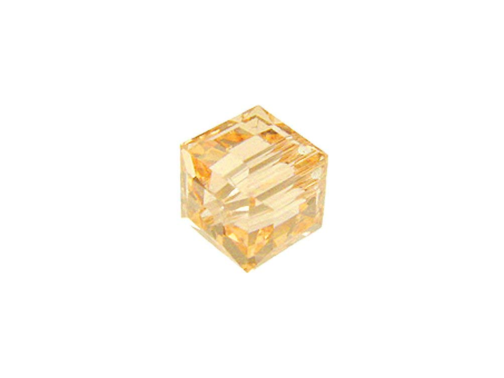 Wholesale Genuine Swarovski 5601 6mm Light Peach Cube Beads, Choose Package Size - BeadPrism